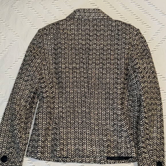 EUC Talbots Petite Women's 10 Nylon Acrylic Gold Black Button Down Blazer - Picture 3 of 8